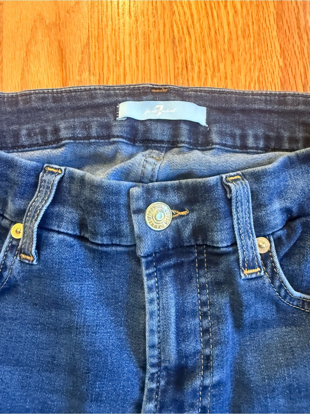 7 For All Mankind Baire Stretch Dark Blue Flare Jeans